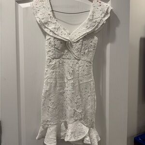 Chic White Lace Mini Dress